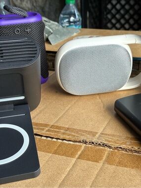 Compact White Portable Bluetooth Speaker — Wireless On-the-Go Audio